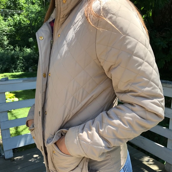 British Khaki Beige Quilted Jacket Size M - Picture 1 of 5